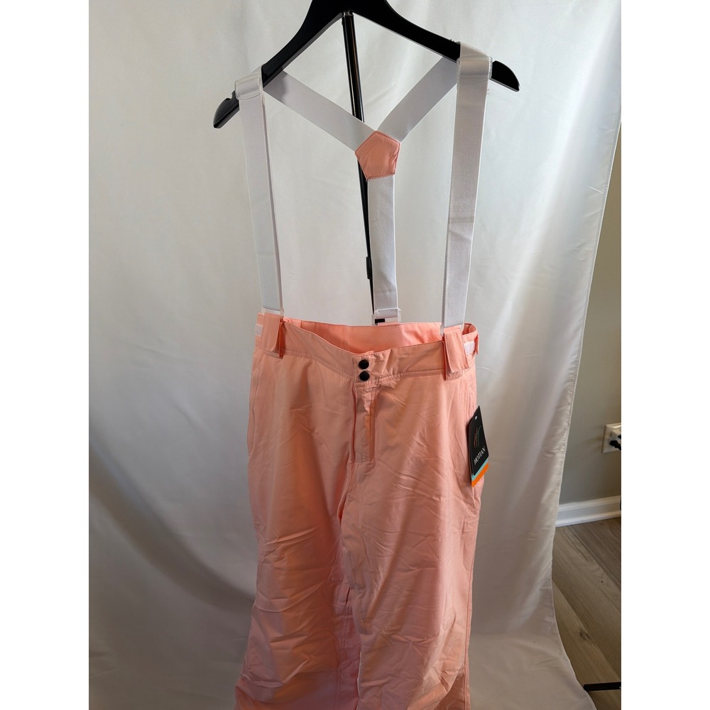 Hotian Womens Peach Pink Waterproof Ski Snowboard Pants Removable Suspenders XL